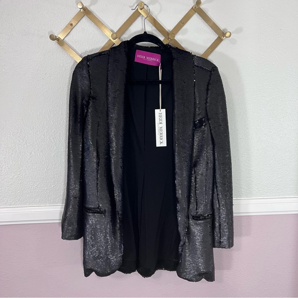 Heidi Merrick Black Sequined Blazer